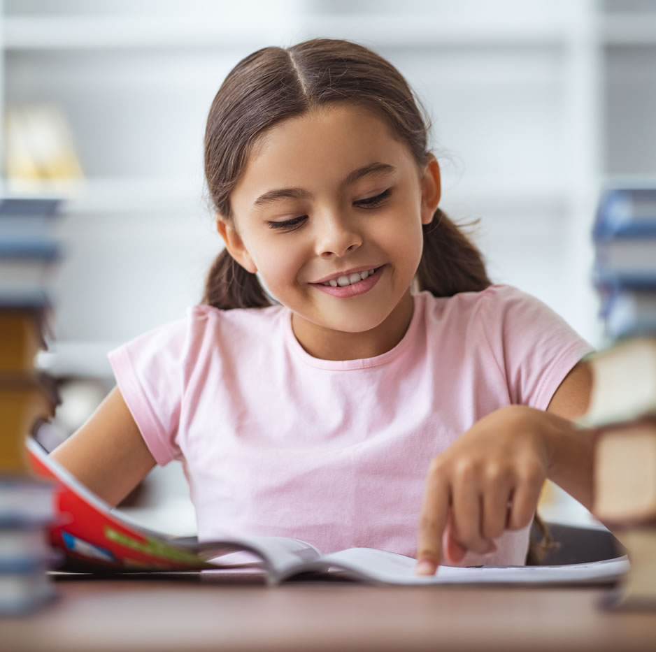 Girl at desk